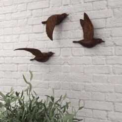 Set Of 3 Metallic Flying Bird Sculptures Wall Decor - Olivia & May -Safavieh Outlet Store GUEST 23239411 7eb7 4640 beab 29e827ff51a7
