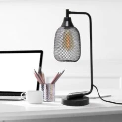 Industrial Mesh Desk Lamp Matte Black - Lalia Home -Safavieh Outlet Store GUEST 23523e1c a4ca 452d 8909 9f415844ebd1