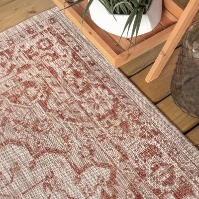 Rozetta Boho Medallion Textured Weave Indoor/Outdoor Area Rug - JONATHAN Y 3 Rozetta Boho Medallion Textured Weave Indoor/Outdoor Area Rug - JONATHAN Y - Image 3
