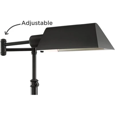 Regency Hill Industrial Adjustable Swing Arm Pharmacy Floor Lamp With USB Charging Port 54" Tall Dark Bronze Living Room Reading 2 Regency Hill Industrial Adjustable Swing Arm Pharmacy Floor Lamp With USB Charging Port 54" Tall Dark Bronze Living Room Reading - Image 2
