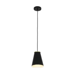 10.38" Metal Pendant Ceiling Light Black - Cresswell Lighting