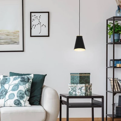 10.38" Metal Pendant Ceiling Light Black - Cresswell Lighting 7 10.38" Metal Pendant Ceiling Light Black - Cresswell Lighting - Image 7