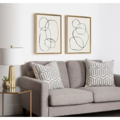 18" X 24" (Set Of 2) Sylvie Modern Circles And Going In Circles By Teju Reval Framed Wall Canvas Gold - Kate & Laurel All Things Decor -Safavieh Outlet Store GUEST 29295bce e483 42ef a3f1 9f9e1037eda5