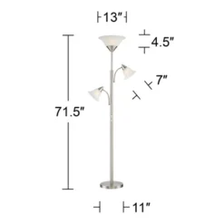 360 Lighting Jordan Modern Torchiere Floor Lamp With Side Lights 71 1/2" Tall Brushed Nickel Alabaster Glass Shade For Living Room Reading Bedroom -Safavieh Outlet Store GUEST 29892fcc 25b5 4010 83fe 314998e1037f