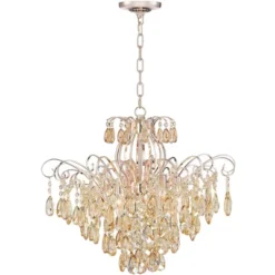 Vienna Full Spectrum Mellie Champagne Gold Chandelier 24" Wide French Crystal 6-Light Fixture For Dining Room House Kitchen Island Entryway Bedroom -Safavieh Outlet Store GUEST 2af58a74 8256 4eab 80af 062d110f0fb1