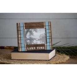 Blue Stripe 4x6 Inch "Lake Time" Wood Decorative Picture Frame - Foreside Home & Garden -Safavieh Outlet Store GUEST 2b13c4b6 35b0 420b a43d 646ab02c0a76