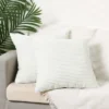 Unique Bargains Corduroy Modern Solid Striped Couch Sofa Home Decorative Pillow Covers 2 Pcs