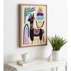 18" X 24" Sylvie Llama Mesatawe Framed Canvas Wall Art By Rachel Lee Natural - Kate And Laurel -Safavieh Outlet Store GUEST 2b7980d1 fff5 491c bfca 3f0615e2caa8