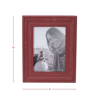 Red Decorative Distressed Wood Picture Frame - Foreside Home & Garden 4 Red Decorative Distressed Wood Picture Frame - Foreside Home & Garden - Image 4