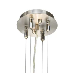 Possini Euro Design Brushed Nickel Pendant Chandelier 24" Wide Modern White Canvas Drum Shade 4-Light Fixture For Dining Room House Kitchen Island -Safavieh Outlet Store GUEST 2e1520cf 53e0 4e79 8dc5 dd12d00e8cf6