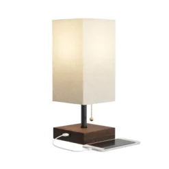 Small Table Lamp Set With Wood Base – Set Of 2 Modern Rectangle Lights With LED Bulb IncludeDecor Living Room, Bedroom, Or Home Office By Lavish Home -Safavieh Outlet Store GUEST 2ed7f8d8 49b0 485d 9e48 0f6e0f0c621b