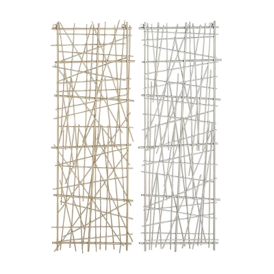 Set Of 2 Metal Geometric Overlapping Lines Wall Decors - CosmoLiving By Cosmopolitan 3 Set Of 2 Metal Geometric Overlapping Lines Wall Decors - CosmoLiving By Cosmopolitan - Image 3