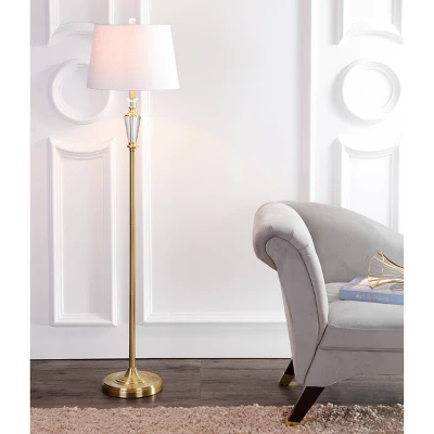 61" Crystal/Metal Harper Floor Lamp (Includes LED Light Bulb) Gold - JONATHAN Y 1 61" Crystal/Metal Harper Floor Lamp (Includes LED Light Bulb) Gold - JONATHAN Y