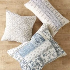 Aliza White Embroidered Medallion Pillow -Levtex Home