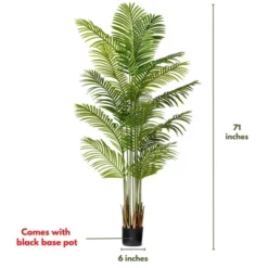 Forever Leaf 72" Artificial Palm Tree In Black Pot, Indoor Artificial Plant For Home Decor -Safavieh Outlet Store GUEST 307e5c7f 51a3 4537 9e64 df6f11b7b40c