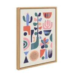 18" X 24" Sylvie Mid Century Succulent Framed Canvas Wall Art By Rachel Lee Natural - Kate And Laurel
