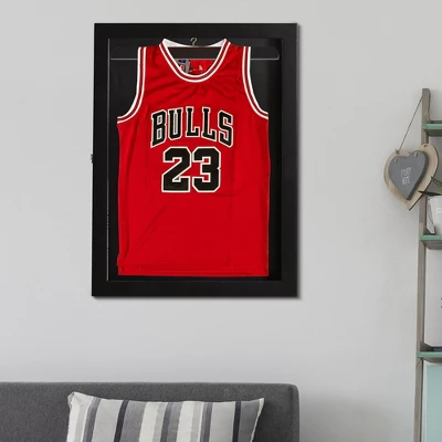 HOMCOM 24" X 32" Jersey Display Case, Memorabilia Acrylic Shadow Box With And Hanger, Black 1 HOMCOM 24" X 32" Jersey Display Case, Memorabilia Acrylic Shadow Box With And Hanger, Black