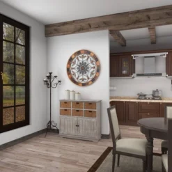 Wood Scroll Arabesque Wall Decor With Metal Fleur De Lis Relief Brown - Olivia & May -Safavieh Outlet Store GUEST 3294df05 22b1 4c3f a5bb a186ce56d639