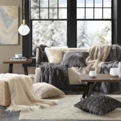 20"x20" Adelaide Faux Fur Square Throw Pillow - Madison Park -Safavieh Outlet Store GUEST 32a36c13 e986 4675 982f c52a4b285b57