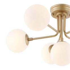 24" LED 6-Light Olivier Parisian Globe Industrial Iron Bistro Pendant Gold - JONATHAN Y -Safavieh Outlet Store GUEST 33ef6dc8 effe 4c5c ab4f 0d8a09b52734