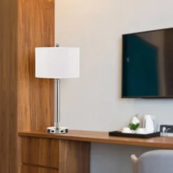 30" Metal Desk Lamp Chrome/Silver - Cal Lighting