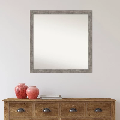 29" X 29" Non-Beveled Marred Pewter Wood Wall Mirror - Amanti Art 7 29" X 29" Non-Beveled Marred Pewter Wood Wall Mirror - Amanti Art - Image 7