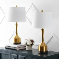 (Set Of 2) 26" Cooper Classic French Country Iron LED Table Lamp With USB Charging Port (Includes LED Light Bulb) - JONATHAN Y -Safavieh Outlet Store GUEST 355af4e0 bd94 496b 8368 53184c888101