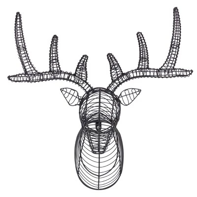 Metal Deer Head Wall Decor Black - Olivia & May 4 Metal Deer Head Wall Decor Black - Olivia & May - Image 4