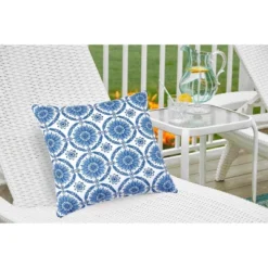 C&F Home 18" X 18" Delft Garden Circle Geometric Indoor/Outdoor Throw Pillow -Safavieh Outlet Store GUEST 3585fe23 de7e 46d8 80f7 09708b02c3b6