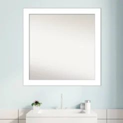 30" X 30" Non-Beveled Wedge White Bathroom Wall Mirror - Amanti Art 15 30" X 30" Non-Beveled Wedge White Bathroom Wall Mirror - Amanti Art -Safavieh Outlet Store GUEST 35d05c09 203f 4695 8098 b081ce2c849e