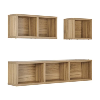 3pc Bauhaus Floating Geometric Cubby Wall Shelf Set - Danya B. 12 3pc Bauhaus Floating Geometric Cubby Wall Shelf Set - Danya B. - Image 12