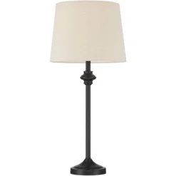 360 Lighting Lynn Modern Industrial Buffet Table Lamps 26" High Set Of 2 Dark Bronze Metal Oatmeal Drum Shade For Bedroom Living Room Bedside Office -Safavieh Outlet Store GUEST 372f41b5 50b5 4d31 87b1 aba8628b9618