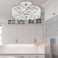 11.5" Olivia Semi-Flush Mount Pendant Metallic Silver - River Of Goods -Safavieh Outlet Store GUEST 38651609 e489 4d26 be32 79a514bab732