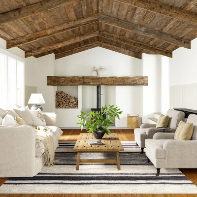 Lauren Liess X RugsUSA - Striped Wool Machine Washable Area Rug 1 Lauren Liess X RugsUSA - Striped Wool Machine Washable Area Rug