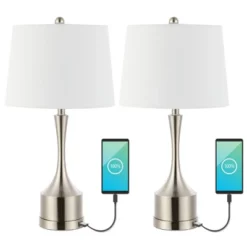 (Set Of 2) 26" Cooper Classic French Country Iron LED Table Lamp With USB Charging Port (Includes LED Light Bulb) - JONATHAN Y -Safavieh Outlet Store GUEST 3a0e4587 748d 48c9 b312 26e7e0023521