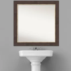31" X 31" Non-Beveled Lined Bathroom Wall Mirror Bronze - Amanti Art -Safavieh Outlet Store GUEST 3ab33f86 c3f0 49a9 b033 4919a5cf6b45
