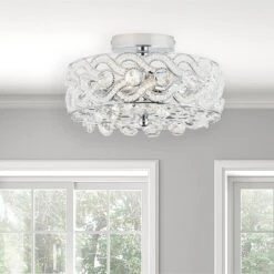 11.5" Olivia Semi-Flush Mount Pendant Metallic Silver - River Of Goods -Safavieh Outlet Store GUEST 3d083cd5 249c 4ac9 ab84 ac4c95b46251