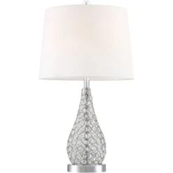 360 Lighting Sergio Modern Accent Table Lamps 23 1/2" High Set Of 2 Acrylic Chrome USB Charging Port White Drum For Bedroom Living Room Bedside Desk -Safavieh Outlet Store GUEST 3d608808 3ba7 4e26 a7d0 3bc2d1e50e10