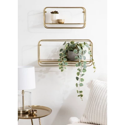 21" X 10" (Set Of 2) Emerline Decorative Wall Shelves Set Gold - Kate & Laurel All Things Decor 5 21" X 10" (Set Of 2) Emerline Decorative Wall Shelves Set Gold - Kate & Laurel All Things Decor - Image 5