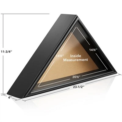 Reminded Military Burial Flag Display Case, Solid Wood Black Finish 3 Reminded Military Burial Flag Display Case, Solid Wood Black Finish - Image 3