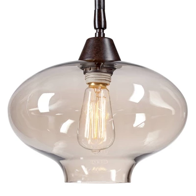 Franklin Iron Works Industrial Downbridge Floor Lamp 66" Tall Bronze Cognac Glass Dimmable LED Edison Bulb For Living Room Reading Office 2 Franklin Iron Works Industrial Downbridge Floor Lamp 66" Tall Bronze Cognac Glass Dimmable LED Edison Bulb For Living Room Reading Office - Image 2