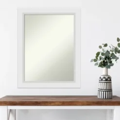 22" X 28" Non-Beveled Blanco White Wood Wall Mirror - Amanti Art -Safavieh Outlet Store GUEST 41d1aad1 fedb 4176 898a 085c31e8d2fd