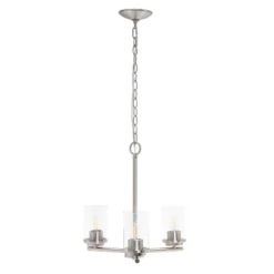 3-Light 15" Classic Contemporary Clear Glass/Metal Hanging Pendant Chandelier - Lalia Home -Safavieh Outlet Store GUEST 41e42e8f 4c3c 4fee bfa6 c09f5cf449ca