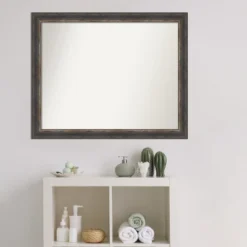 Amanti Art Bark Rustic Char Narrow Non-Beveled Bathroom Wall Mirror -Safavieh Outlet Store GUEST 4279d7cc 94f1 4582 987d 3c0cac7b7d47