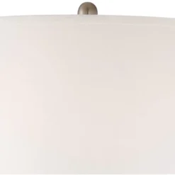 360 Lighting Geoff Modern Table Lamps 26" High Set Of 2 Brushed Nickel With USB Charging Port Table Top Dimmers White Drum Shade For Living Room Desk -Safavieh Outlet Store GUEST 432d54b7 bdac 4d64 9456 d70c6afc1a37