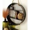 Metal Round 2 Shelf Wall Shelf With Hanging Rope Black - Olivia & May