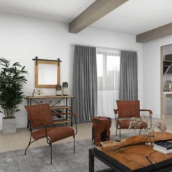 Wood Wall Mirror With Metal Hanging Rod Brown - Olivia & May -Safavieh Outlet Store GUEST 43729c01 8dbe 4f43 a5ce b775ff082e8f