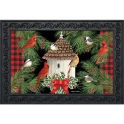 Holiday Bird Gathering Doormat Welcome Indoor / Outdoor 30" X 18" Briarwood Lane