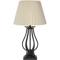 Regency Hill Hadley Industrial Table Lamps Set Of 2 26" High Bronze With AC Power Outlet Ivory Pleat Shade For Bedroom Living Room Bedside Office Desk -Safavieh Outlet Store GUEST 44a4c354 6ee0 4f0a 933d 6f5ec7ba38fa