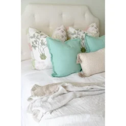 Mint Green Linen Down Alternative Pillow